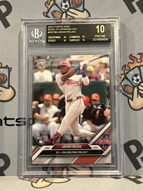 2024 Topps Now Road to Opening Day 186 Johan Rojas RC ROOKIE BGS BLACK LABEL 10