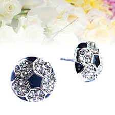 Soccer Earrings Elegant Crystal Stud Earring Jewelry for Women Girls