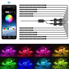12pcs Motorcycle Underglow Neon Atmosphere Glow Light Strip Kit RGB APP Control