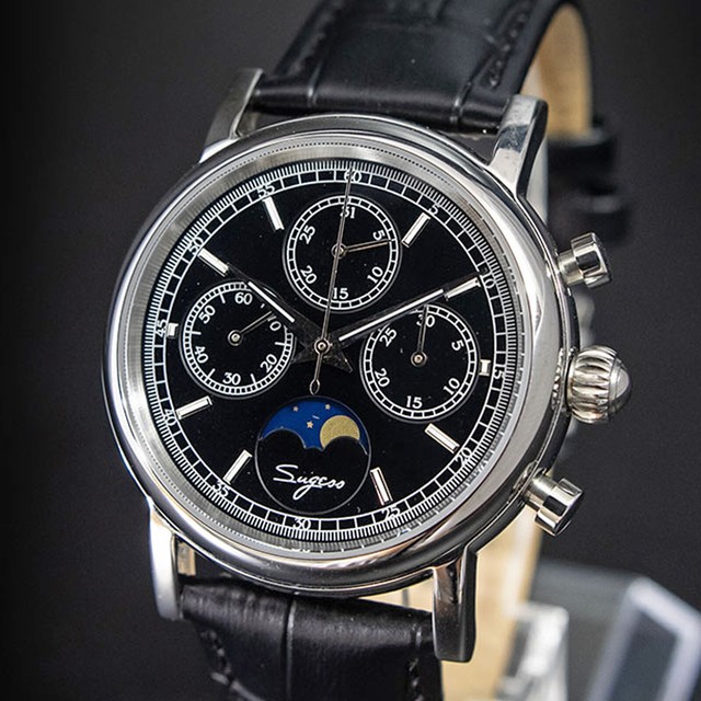 Sugess 59 wheel Genuine Moonphase Master II chronograph Watch Luminous SU1908BSB | eBay