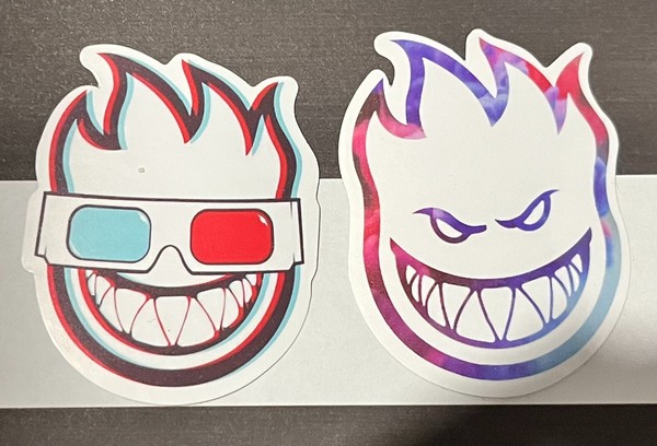 Lote de 2 calcomanías de vinilo bomba SPITFIRE 3D vasos Pals "cabeza grande"