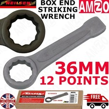 36mm Box End Slogging Ring Spanner Flat Striking Wrench Heavy Duty Steel Tool