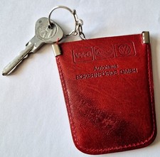 alte LEDER SCHLÜSSELTASCHE Schlüsseletui  VW /AUDI Eckernförde mit SCHLÜSSEL
