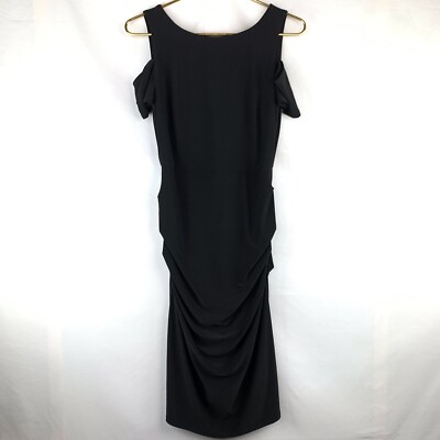 Laundry By Shelli Segal Womens Size 4 Black Cold Shoulder Ruched Bodycon  Dress | eBay