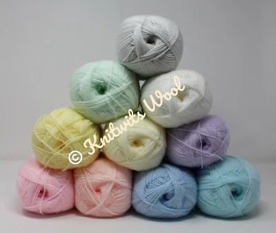 James C Brett Supersoft Baby 4 Ply Knitting Yarn/Wool, 100g, 10 Pastel Colours