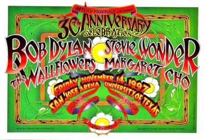 ミュージシャン bob dylan concert poster 1997 taz BOB DYLAN 1997 STEVIE WONDER & THE WALLFLOWERS / SAN JOSE ARENA