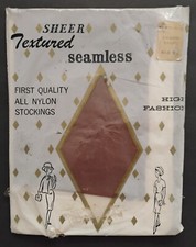 vintage sheer textured seamless garter stockings