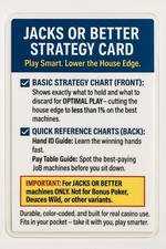 Jacks or Better Video Poker Strategy Cards (2) Laminated Casino Guide Chart