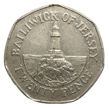 Bailiwick Of Jersey 20 Pence 2007 Copper-nickel Coin Lighthouse L42