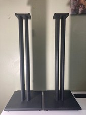 Black Speaker Stand Pair Bookshelf Home Theater Speaker Stands With SPIKES