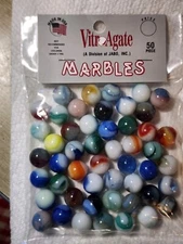 Early JABO 50 COUNT BAG OF CLASSICS MARBLES. SOME UV REACTIVE. $15.99