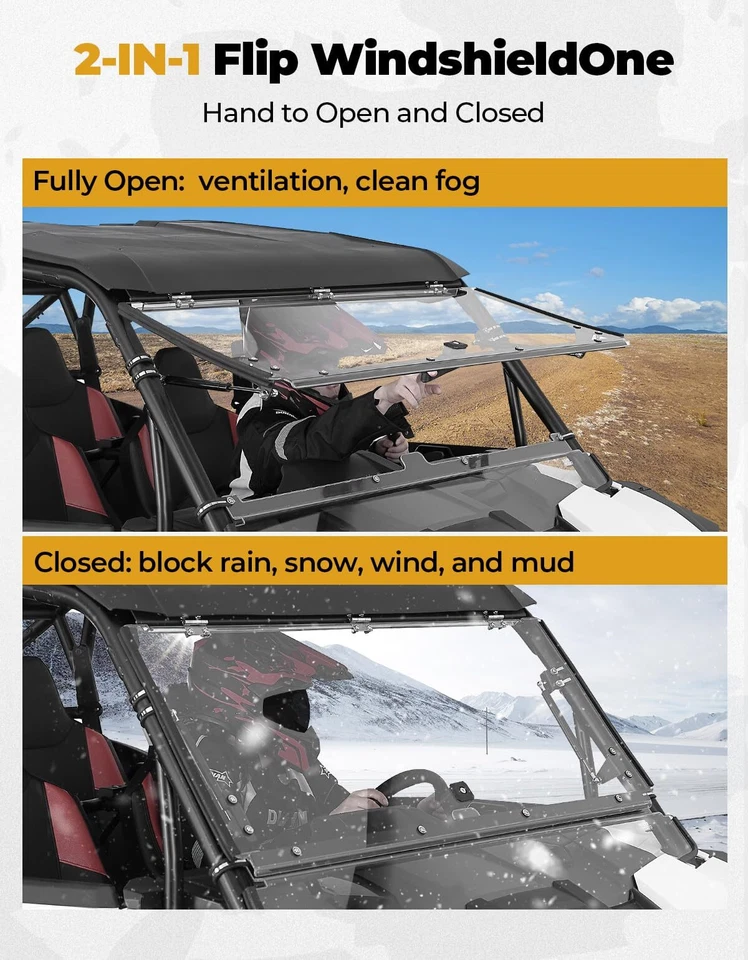 Ventana de parabrisas dividida abatible completa para 2024-2025 Polaris RZR XP 1000 / XP 4 1000 Foto 3 de 4
