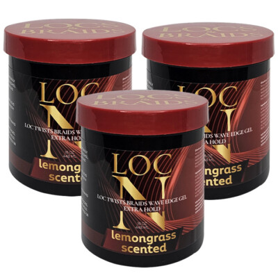 !!!NEW!!! LOC N Edge Gel EXTRA HOLD 16 Oz. ''LEMON GRASS'' - ''Pack of 3''