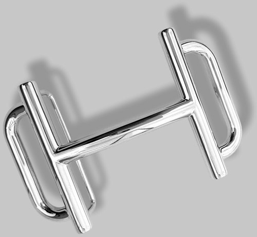 Silver Palladium H ROYAL Belt Buckle 