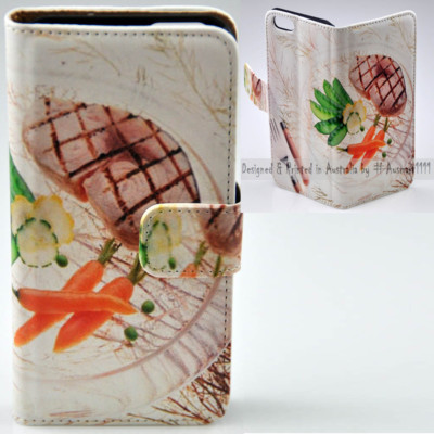 For Nokia Series - Steak Theme Print Wallet Mobile Phone Case Cover