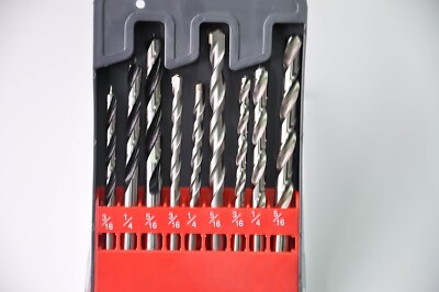 DrillForce 9PCS Combination Drill Bit Set Metal Drilling, Hammer Masonry, Wood