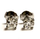 GIA certified 14k 18k white gold 1.07ct European round diamond stud earrings  — photo 1