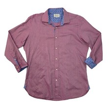 Ted Baker Dress Shirt Mens 16.5 Cerise Pink Endurance Long Sleeve Flip Cuff
