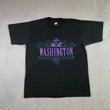 vintage washington DC T Shirt Mens L charcoal gray single stitch screen star