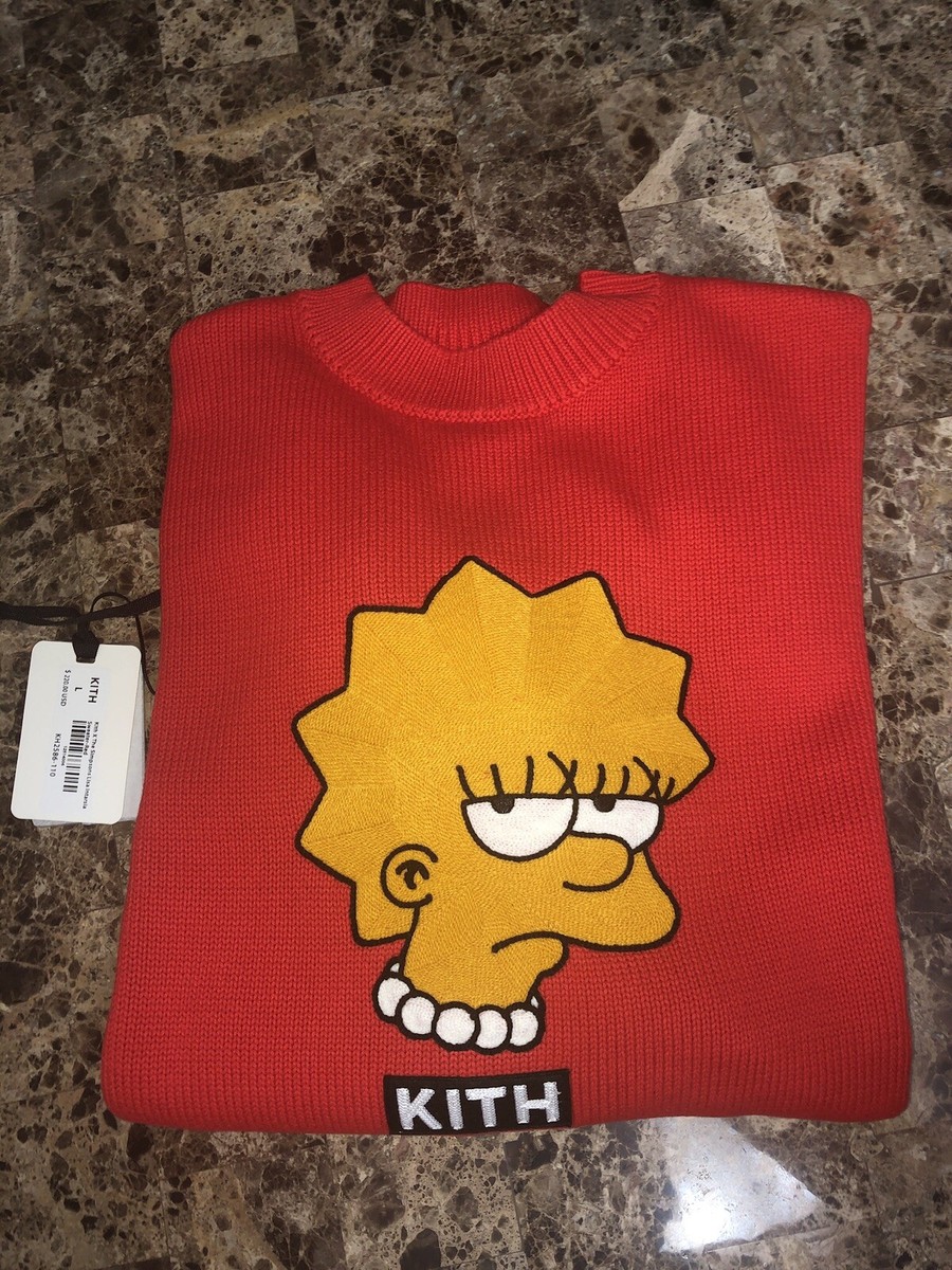 KITH FOR THE SIMPSONS LISA INTARSIA SWEATER - Red - L | eBay