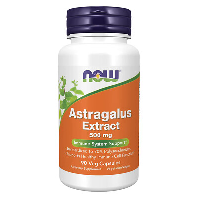 NOW FOODS Astragalus Extract 500 mg 90 Veg Capsules