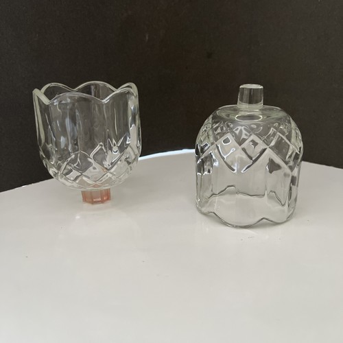Heavy Clear Glass Diamond Shape Peglite Votive Candle Holder Scalloped Edge - Picture 10 of 12