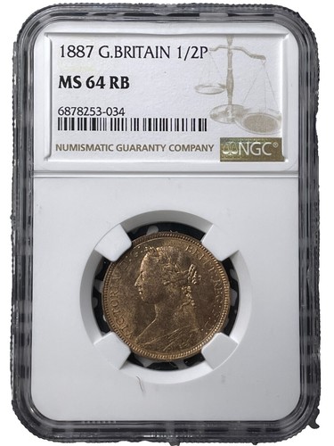 1887 SILVER GREAT BRITAIN 1 CROWN JUBILEE HEAD NGC MINT STATE 64