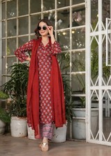 Women' s Pure Cotton Embroidery Kurta with Pant  Dupatta