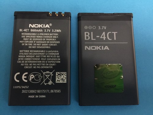 ORIGINAL AKKU ACCU BATTERIJ NOKIA BL-4CT BL4CT OEM 860mAh 3,2Wh BATERIA ORIGEN - Photo 2 sur 9