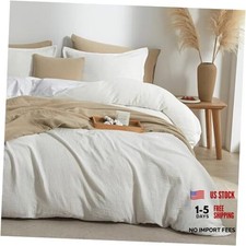 Muslin Duvet Cover Set Size, 100 Washed Cotton Gauze Duvet Queen 1-white
