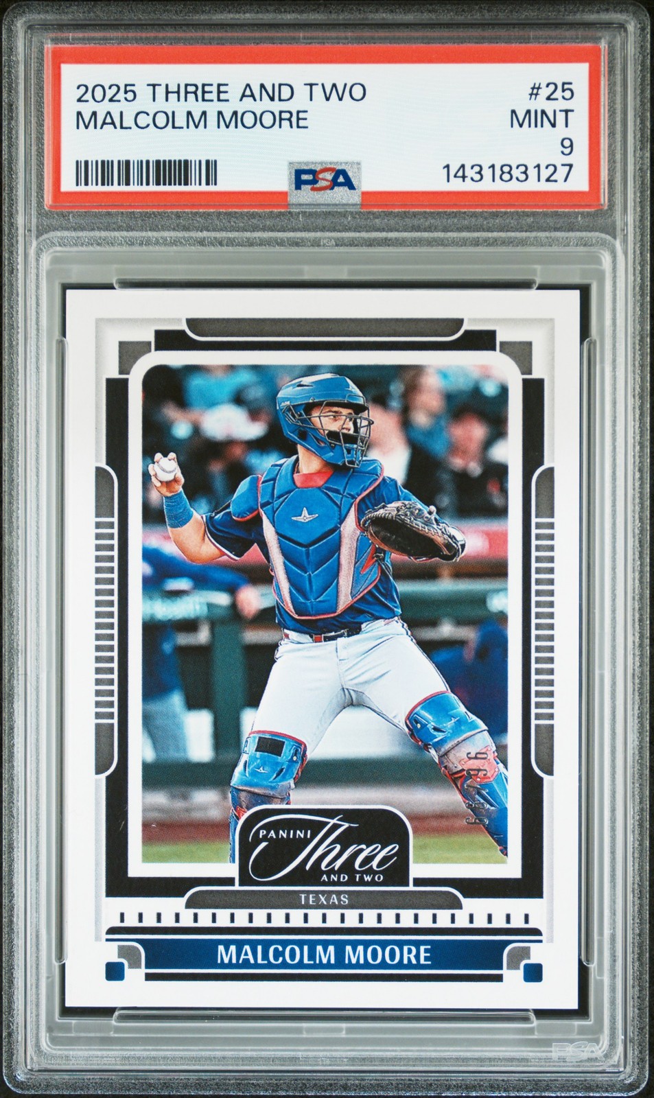 2025 Panini Three and Two #25 Malcolm Moore PSA 9