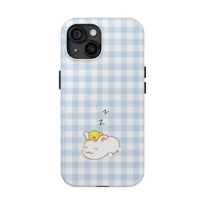 Cute Aesthetic Bunny Tough Phone Case, Fits Apple and Samsung