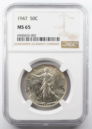 1947 Walking Liberty Half Dollar NGC MS65 Silver Certified 50c
