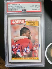 1987 Topps CHARLES HALEY RC Rookie Auto Autographed PSA Auth Dallas Cowboys HOF