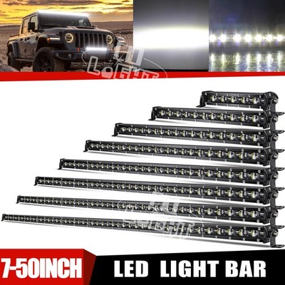 Ultra Slim 7 14 26 32 38 44 50'' LED Light Bar Spot Flood Beam OffRoad UTV 12V