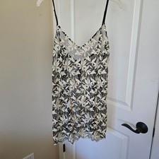 Victoria's Secret Black Sliver Lace Baby doll Slip Sz Large