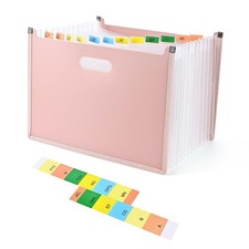 Accordion File Organizer, 13 Pockets Expanding File Folder with Colorful Tabs...