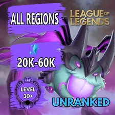 LOL League of Legends Smurf level 30+ 20k-60k BE Unranked & Unverified INSTANT