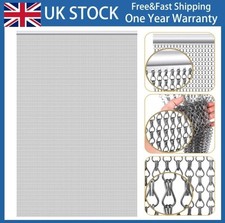 Aluminium Insect Screen Chain Curtain 214x90cm Fly Blocker Door for Office &Shop