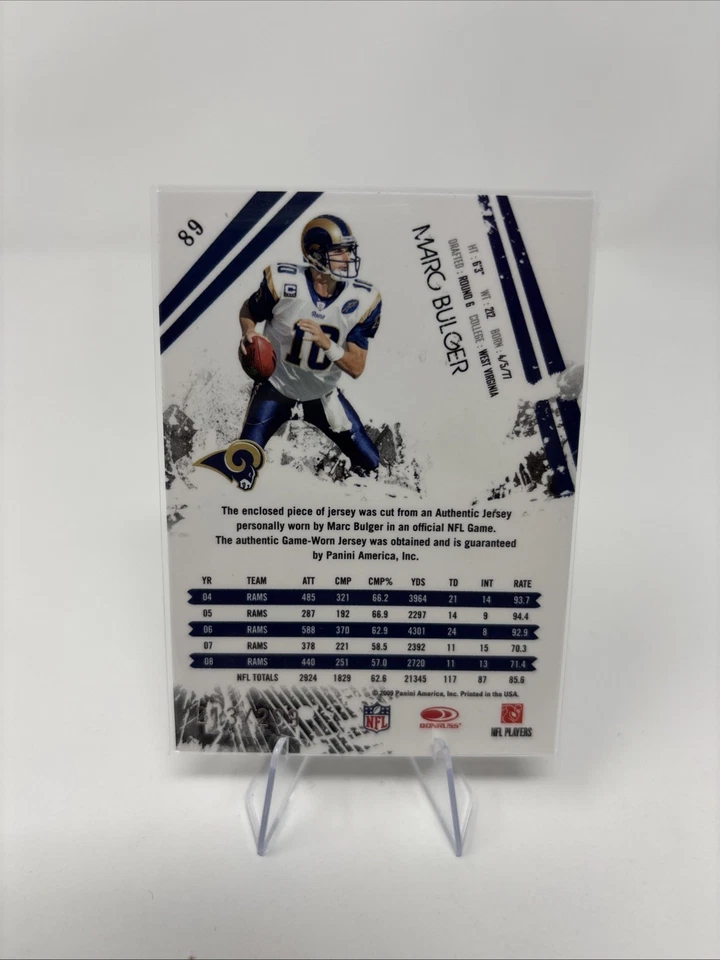 2009 Donruss Rookies & Stars Longevity Marc Bulger #89 Ruby Materials /299 Rams - Image 2 of 2