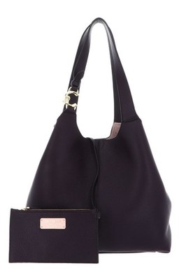 COCCINELLE C-Easy Shopper L Schultertasche Utensilientasche Prune dunkelviolett