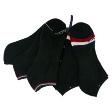 NWT 6-PAIRS PACK TOMMY HILFIGER MEN'S BLACK NO SHOW CUT SOCKS SIZES 7-12