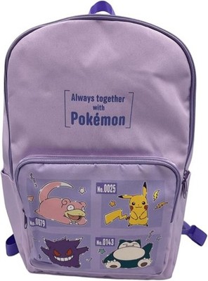Pokemon Kids Backpack 18L Purple Daypack School Bag Pokémon Characters New