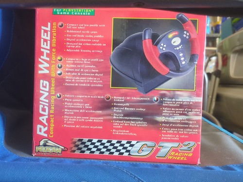 Pelican GT2 Compact Racing Wheel Sony PlayStation PS1 Force Vibration ...