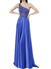 Jovani One Shoulder Illusion Top Dress Royal