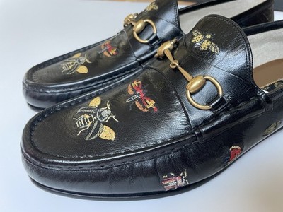 GUCCI 1953 Embroidered Insect Horsebit Loafer, Sz UK 12, US  display picture 3