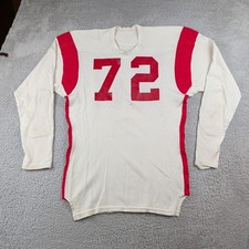True Vintage Durene Football Jersey Mens XL White Red Repaired No Tags