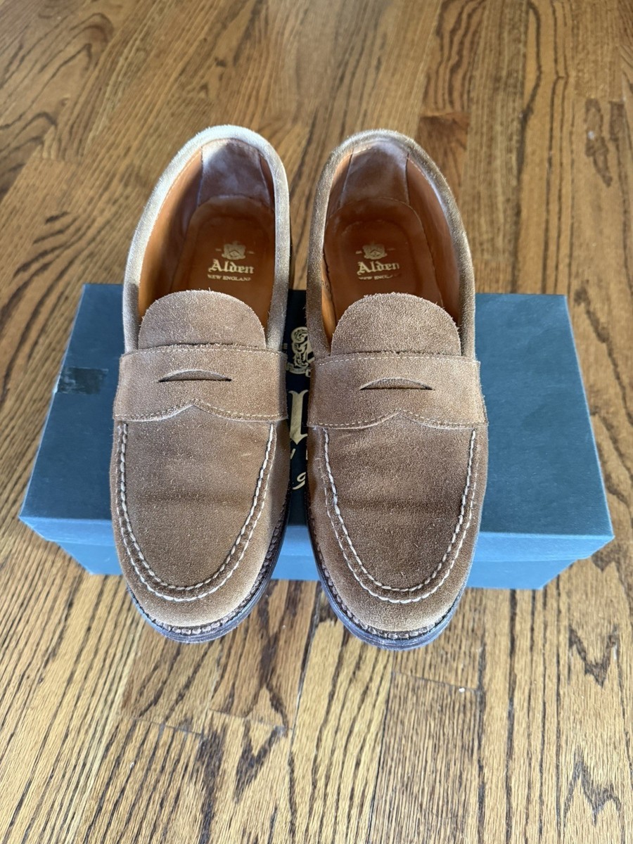 Alden Unlined Snuff Suede 6221L Penny Loafer Size 8.5D | eBay