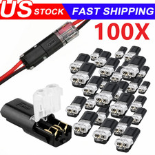 2 Pin Waterproof Electrical Connector Car Automotive Wire Plug Terminal LOT 100X