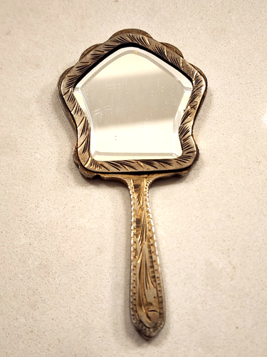 4" 800 SILBER ENGLISCH BEMALT EMAILLE SCHMINKSPIEGEL - Bild 5 von 6